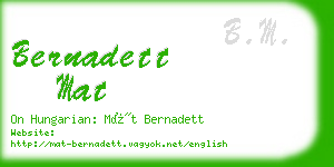 bernadett mat business card